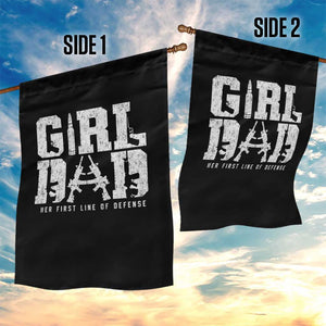 Girl Dad Garden Flag Vintage Her First Line Of Defense Gun Lovers Fathers Day