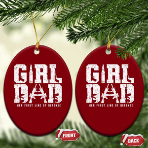 Girl Dad Ceramic Ornament Vintage Her First Line Of Defense Gun Lovers Fathers Day