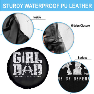 Girl Dad Spare Tire Cover Vintage Her First Line Of Defense Gun Lovers Fathers Day