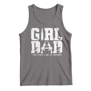 Girl Dad Tank Top Vintage Her First Line Of Defense Gun Lovers Fathers Day