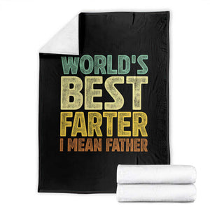 Retro World's Best Farter I Mean Father Throw Blanket Gag Gift Birthday Husband Dad Fathers Day