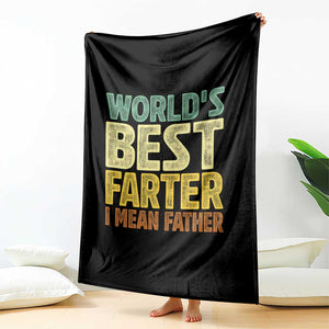 Retro World's Best Farter I Mean Father Throw Blanket Gag Gift Birthday Husband Dad Fathers Day