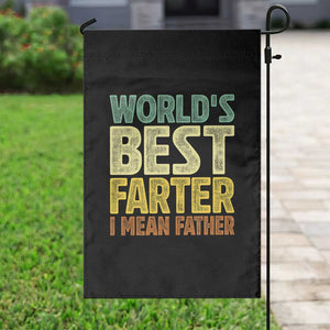 Retro World's Best Farter I Mean Father Garden Flag Gag Gift Birthday Husband Dad Fathers Day