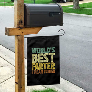 Retro World's Best Farter I Mean Father Garden Flag Gag Gift Birthday Husband Dad Fathers Day