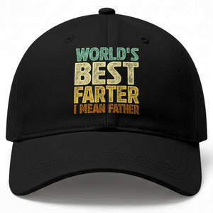Retro World's Best Farter I Mean Father Baseball Cap Gag Gift Birthday Husband Dad Fathers Day