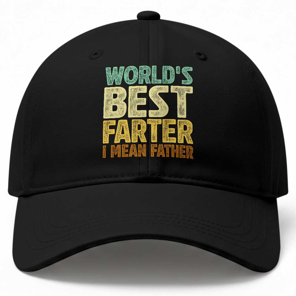 Retro World's Best Farter I Mean Father Baseball Cap Gag Gift Birthday Husband Dad Fathers Day TS10 Print Your Wear