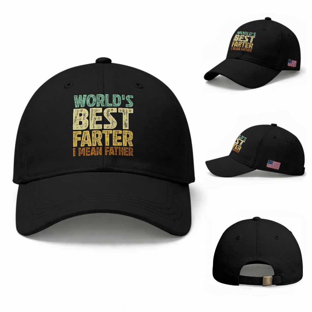 Retro World's Best Farter I Mean Father Baseball Cap Gag Gift Birthday Husband Dad Fathers Day