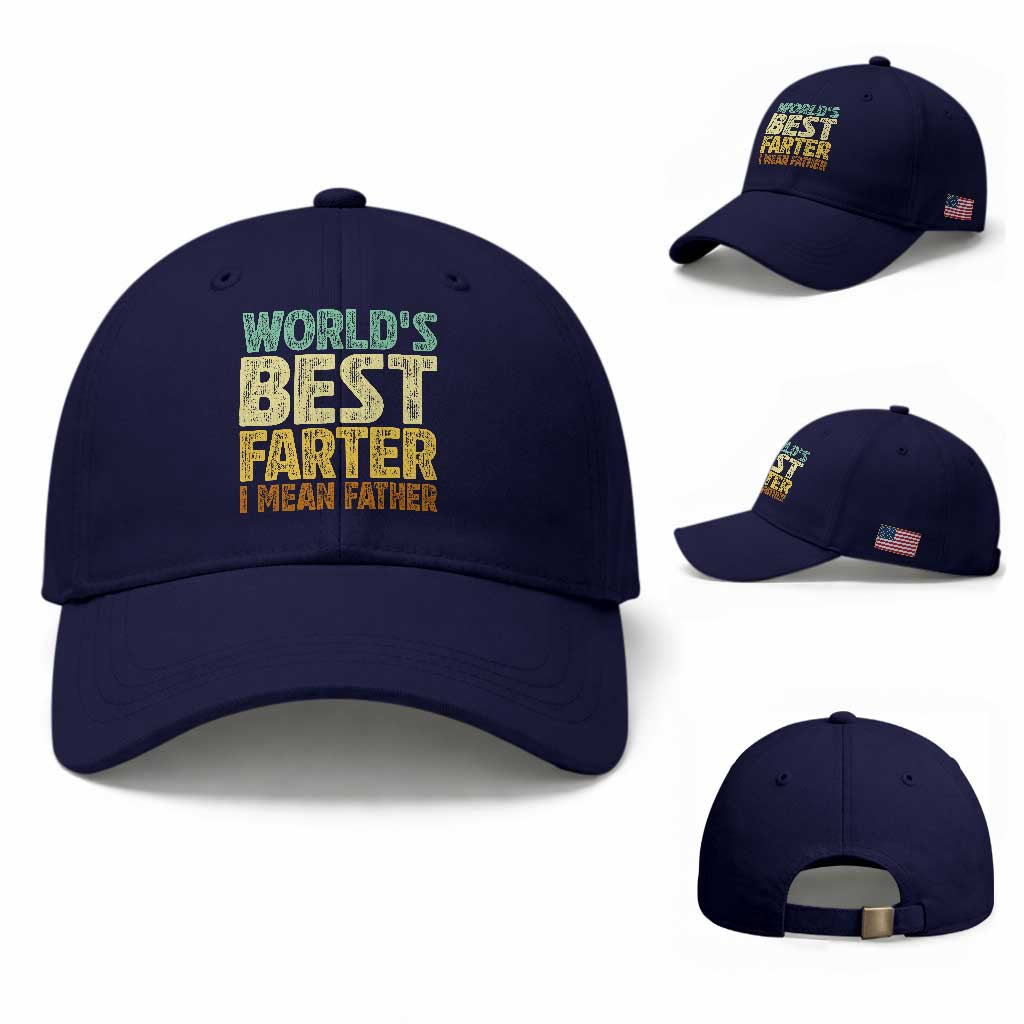 Retro World's Best Farter I Mean Father Baseball Cap Gag Gift Birthday Husband Dad Fathers Day