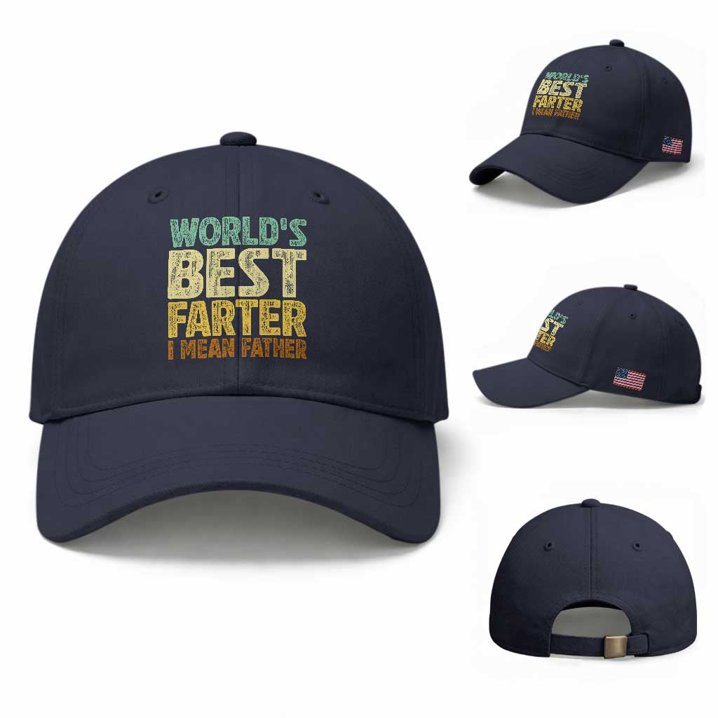 Retro World's Best Farter I Mean Father Baseball Cap Gag Gift Birthday Husband Dad Fathers Day