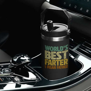 Retro World's Best Farter I Mean Father Flip Straw Tumbler Gag Gift Birthday Husband Dad Fathers Day