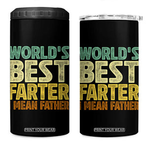 Retro World's Best Farter I Mean Father 4 in 1 Can Cooler Tumbler Gag Gift Birthday Husband Dad Fathers Day