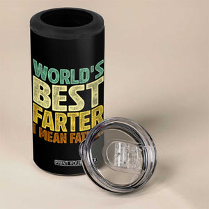 Retro World's Best Farter I Mean Father 4 in 1 Can Cooler Tumbler Gag Gift Birthday Husband Dad Fathers Day