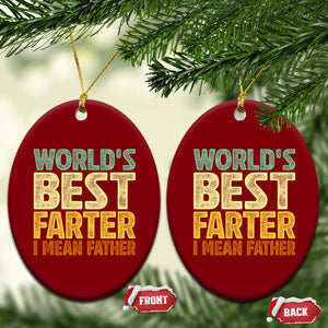 Retro World's Best Farter I Mean Father Ceramic Ornament Gag Gift Birthday Husband Dad Fathers Day