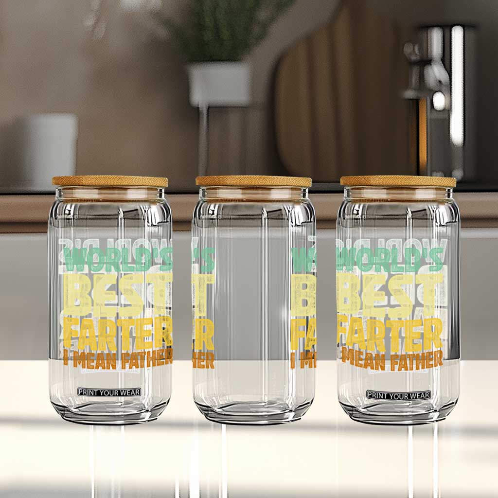 Retro World's Best Farter I Mean Father Glass Can Gag Gift Birthday Husband Dad Fathers Day