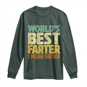 Retro World's Best Farter I Mean Father Long Sleeve Shirt Gag Gift Birthday Husband Dad Fathers Day