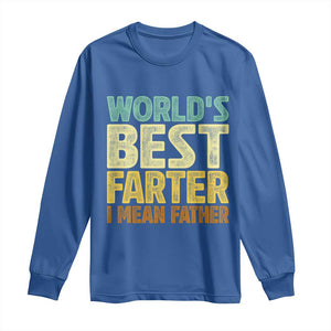 Retro World's Best Farter I Mean Father Long Sleeve Shirt Gag Gift Birthday Husband Dad Fathers Day