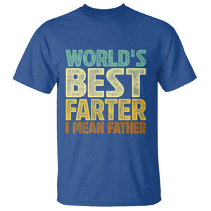 Retro World's Best Farter I Mean Father T Shirt Gag Gift Birthday Husband Dad Fathers Day