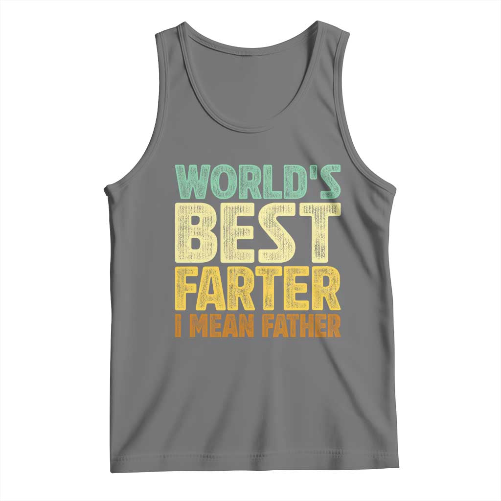 Retro World's Best Farter I Mean Father Tank Top Gag Gift Birthday Husband Dad Fathers Day