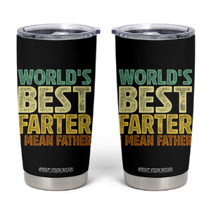 Retro World's Best Farter I Mean Father Tumbler Cup Gag Gift Birthday Husband Dad Fathers Day