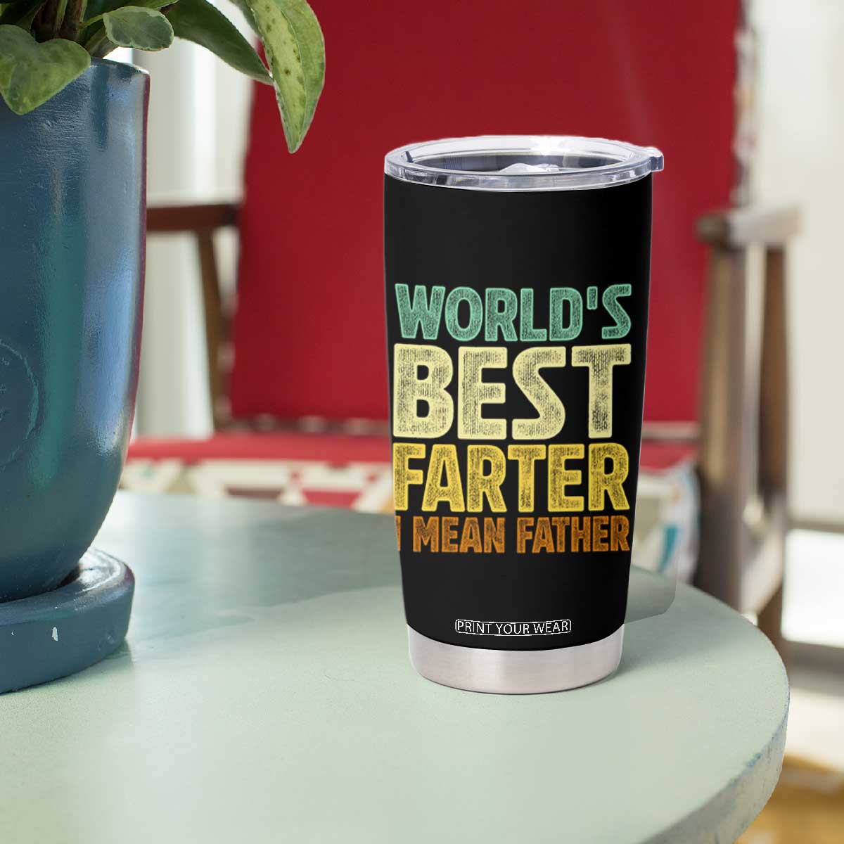 Retro World's Best Farter I Mean Father Tumbler Cup Gag Gift Birthday Husband Dad Fathers Day