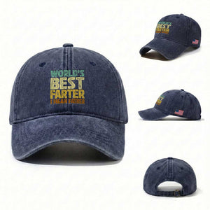 Retro World's Best Farter I Mean Father Washed Cotton Baseball Cap Gag Gift Birthday Husband Dad Fathers Day