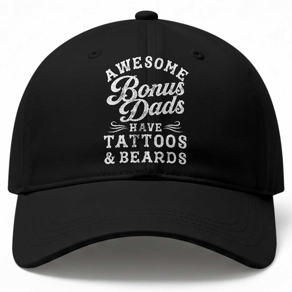 Funny Stepdad Baseball Cap Awesome Bonus Dads Have Tattoos And Beards