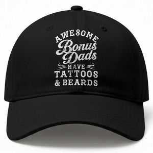 Funny Stepdad Baseball Cap Awesome Bonus Dads Have Tattoos And Beards