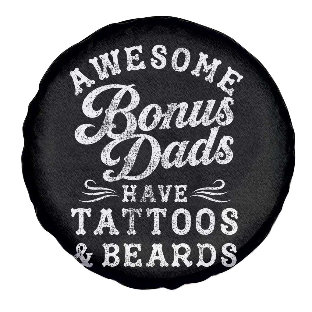 Funny Stepdad Spare Tire Cover Awesome Bonus Dads Have Tattoos And Beards TS10 Print Your Wear