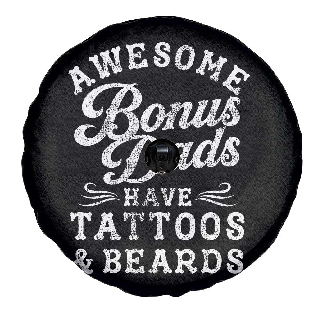 Funny Stepdad Spare Tire Cover Awesome Bonus Dads Have Tattoos And Beards TS10 Print Your Wear