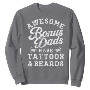 Funny Stepdad Sweatshirt Awesome Bonus Dads Have Tattoos And Beards