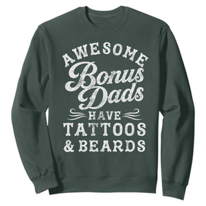Funny Stepdad Sweatshirt Awesome Bonus Dads Have Tattoos And Beards