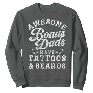 Funny Stepdad Sweatshirt Awesome Bonus Dads Have Tattoos And Beards