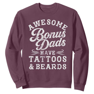 Funny Stepdad Sweatshirt Awesome Bonus Dads Have Tattoos And Beards
