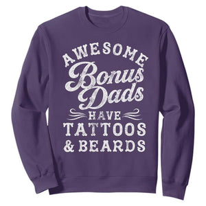 Funny Stepdad Sweatshirt Awesome Bonus Dads Have Tattoos And Beards