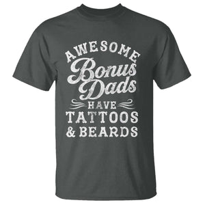 Funny Stepdad T Shirt Awesome Bonus Dads Have Tattoos And Beards