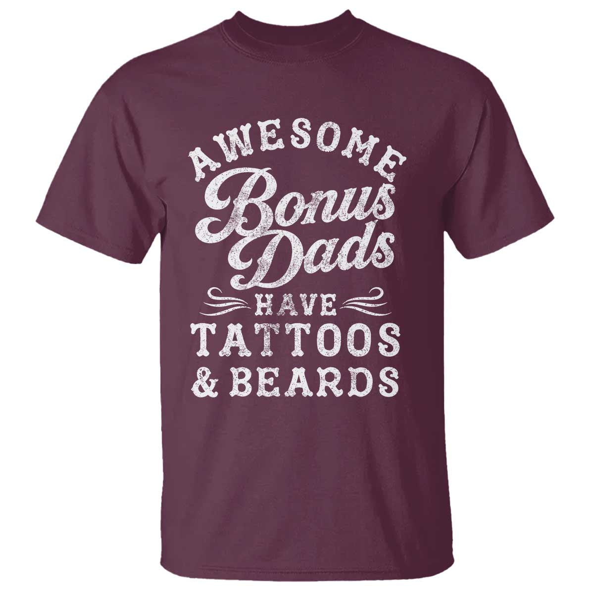 Funny Stepdad T Shirt Awesome Bonus Dads Have Tattoos And Beards