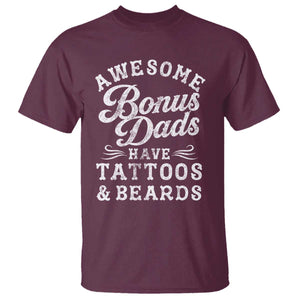 Funny Stepdad T Shirt Awesome Bonus Dads Have Tattoos And Beards