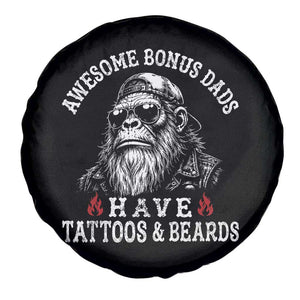 Funny Bigfoot Stepdad Spare Tire Cover Awesome Bonus Dads Have Tattoos And Beards TS10 Print Your Wear