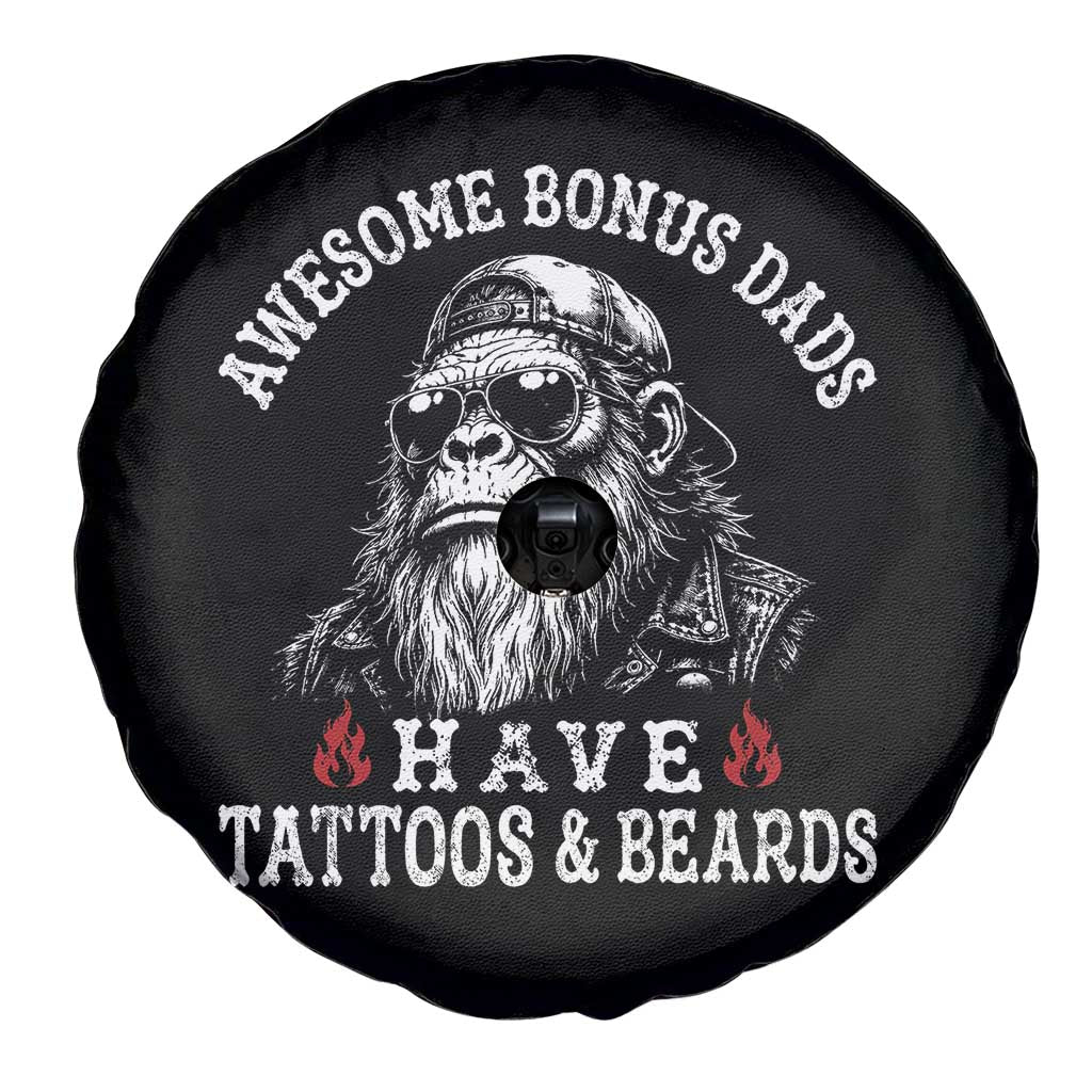 Funny Bigfoot Stepdad Spare Tire Cover Awesome Bonus Dads Have Tattoos And Beards TS10 Print Your Wear