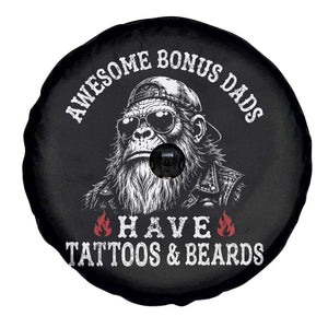 Funny Bigfoot Stepdad Spare Tire Cover Awesome Bonus Dads Have Tattoos And Beards TS10 Print Your Wear