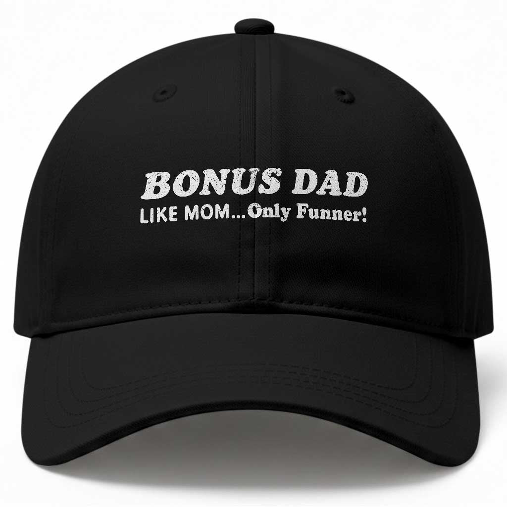 Funny Stepdad Baseball Cap Bonus Dad Like Mom Only Funner Fathers Day