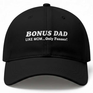 Funny Stepdad Baseball Cap Bonus Dad Like Mom Only Funner Fathers Day