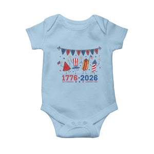 250th Anniversary USA Baby Onesie Patriotic Watermelon Hotdog Firework 250 Years American 1776 2026 250th 4th July