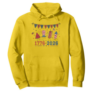 250th Anniversary USA Hoodie Patriotic Watermelon Hotdog Firework 250 Years American 1776 2026 250th 4th July