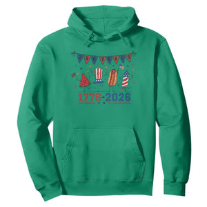 250th Anniversary USA Hoodie Patriotic Watermelon Hotdog Firework 250 Years American 1776 2026 250th 4th July