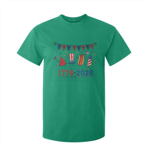 250th Anniversary USA T Shirt For Kid Patriotic Watermelon Hotdog Firework 250 Years American 1776 2026 250th 4th July