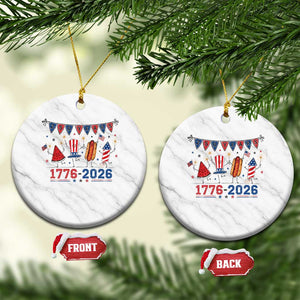 250th Anniversary USA Ceramic Ornament Patriotic Watermelon Hotdog Firework 250 Years American 1776 2026 250th 4th July