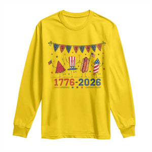 250th Anniversary USA Long Sleeve Shirt Patriotic Watermelon Hotdog Firework 250 Years American 1776 2026 250th 4th July