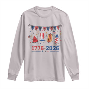 250th Anniversary USA Long Sleeve Shirt Patriotic Watermelon Hotdog Firework 250 Years American 1776 2026 250th 4th July