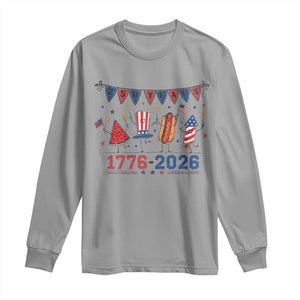 250th Anniversary USA Long Sleeve Shirt Patriotic Watermelon Hotdog Firework 250 Years American 1776 2026 250th 4th July